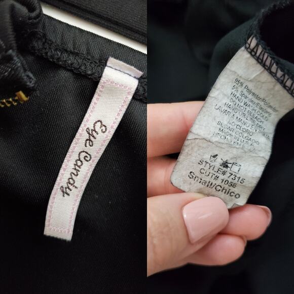 Eye Candy | Zip Front Cross Back Black Crop Top - Picture 4 of 5